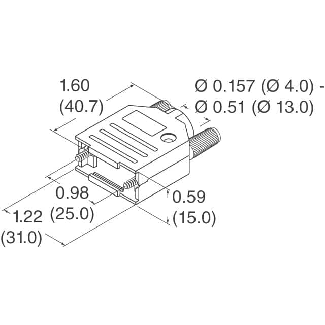 165X02609XE Conec  Capots de connecteurs D-Sub en forme de D